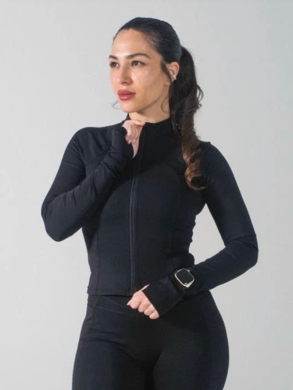 BuffBunny Black Zip-Up Athletic Jacket